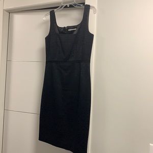 Black knee length evening dress